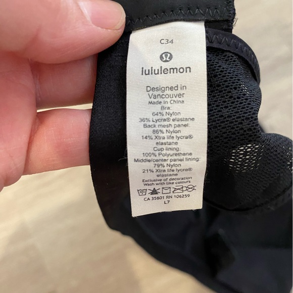 Lululemon | Black Sports Bra | Size 34C - Picture 4 of 4